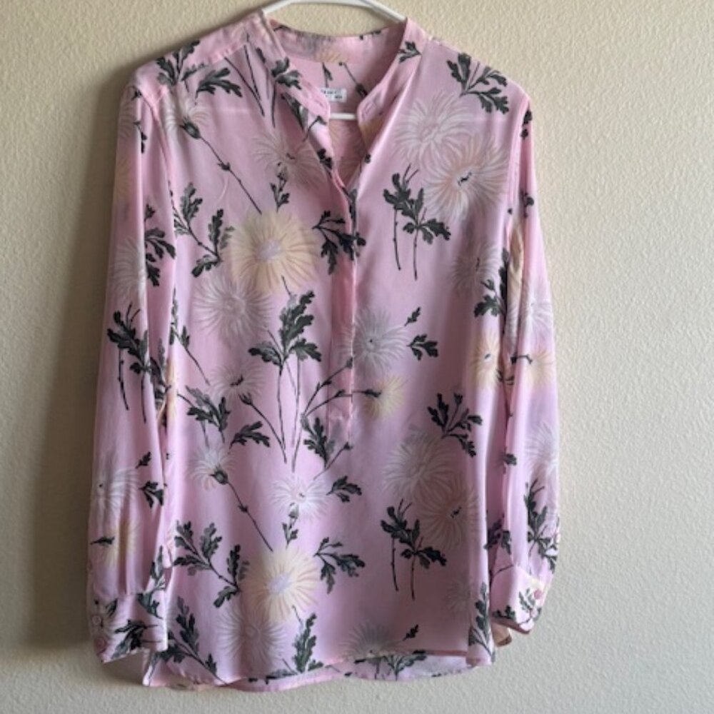 equipment silk floral blouse pink